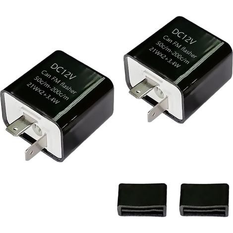 ​​2 Pieces Centrale pour Clignotants Moto,2Pin Clignotant Relais,Relais Clignotant Réglable, DC12V Centrale Clignotante,Avec Engrenage Réglable,pour Clignotant Moto LED-Boîtier Lgnifug (1/4)