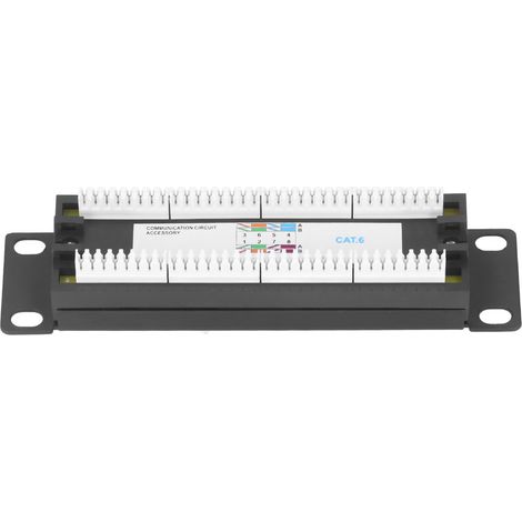 8-Port-Wandmontage-Netzwerk-Patchpanel, UTP Cat6 ungeschirmte Verdrahtungshalterung für 23–28 AWG-Kabel (1/5)