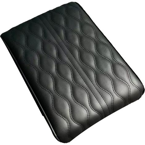 Coussin de console centrale universel pour voiture, accoudoir en cuir PU noir, repose-bras doux au toucher, housse de protection pour boîte de rangement, garniture intérieure auto, 1 pièce (1/5)