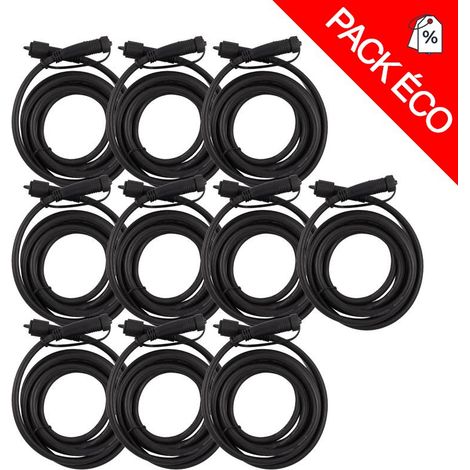 Pack de 10 rallonges Câble 2,50 mètres avec connecteurs IP65 12-230V - 2x1mm² Lumihome® (1/4)