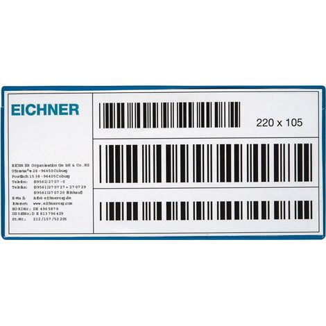 Bolsillo para etiquetas B220xH105mm magn.10 piezas / paquete EICHNER (Por 10)