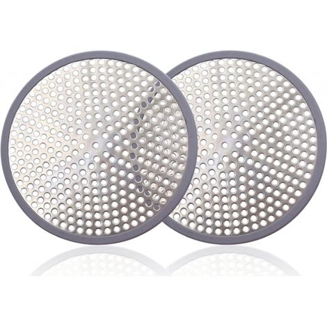 Lot de 2 filtres à cheveux en acier inoxydable pour bonde de douche, pour cuisine et salle de bain (1/5)