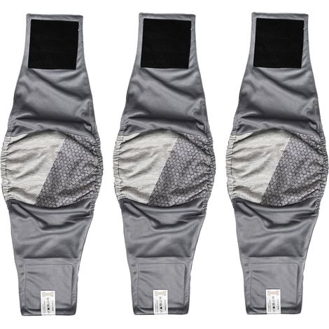 Couches lavables et réutilisables pour chiens mâles, bande ventrale respirante, lot de 3 (1/5)