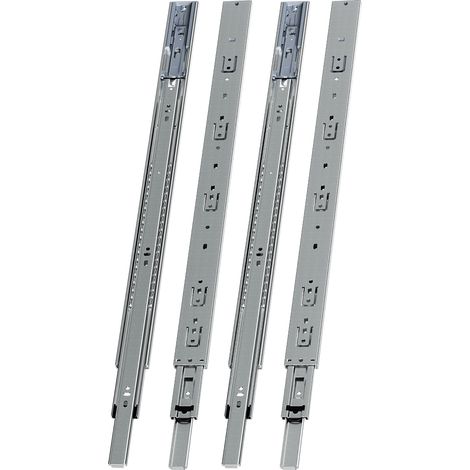 Randaco 2 Paar Schubladenschienen 650 mm Vollauszug, 3-teilig, Softclose mit Selbsteinzug, 45 kg Tragkraft, Schubladenauszug aus Stahl (1/5)