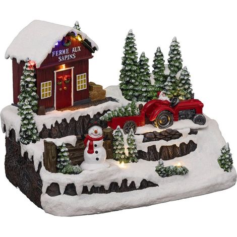 Village de Noël tracteur 10 LED (1/4)