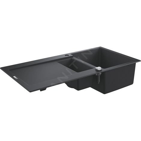 Évier composite K500 31646 1,5 cuves 1000x500mm avec ATF re/li granit noir (1/5)