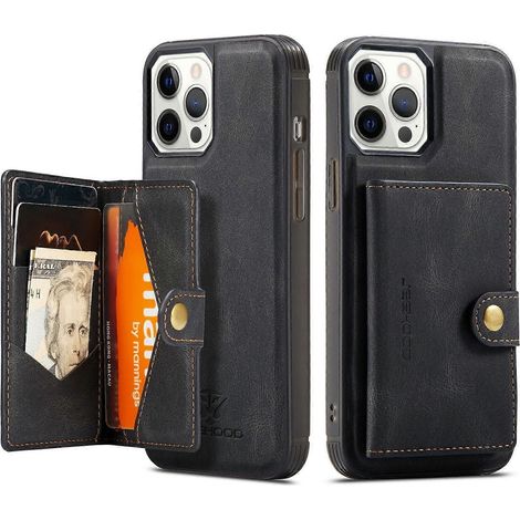 Étui portefeuille pour iPhone 13 mini, étui en cuir PU de qualité supérieure avec emplacement pour cartes et design en forme de livre avec support. (1/5)