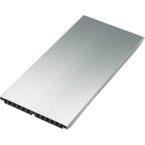 Evotrade – Plinthe de finition de cuisine en PVC 2,5m – Couleur aluminium – Hauteur 150mm – Accessoires complets (2 angles 90° + 1 joint)