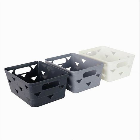 Cleafe - Cesto Cestino Porta Tutto Oggetti Organizzatore Rettangolare 28.5x21x9 Cm 10715 - (1/4)