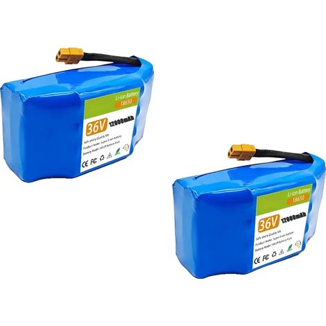 Pack de batterie lithium-ion, capacité de 12000mAh, configuration 36V, 12.0AHx2PCS (1/2)