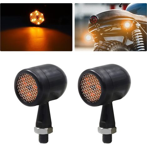Clignotants à LED pour Vélos, Feux de Direction Motos, Indicateurs de Direction, Couleur Lumière Ambrée, Lentille, DC12V (1/5)
