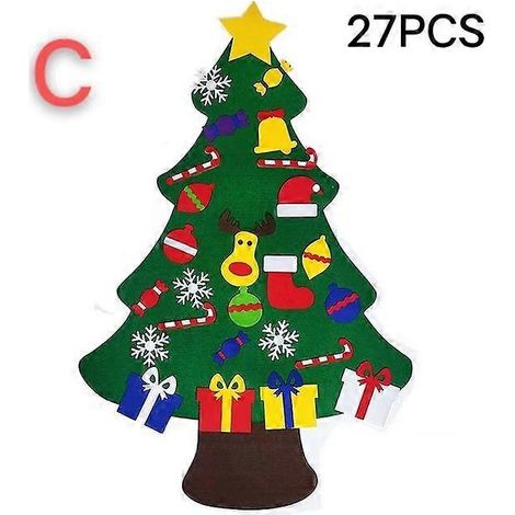 Sapin de Noël en feutrine pour enfants, bricolage, Père Noël, cadeau, décoration de Noël, sapin de Noël, bonne année, style sapin de Noël (1/5)