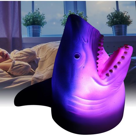 Lampe de chevet en silicone en forme de requin coloré, veilleuse décorative pour chambre d'enfant, lumière grise à changement de couleur (1/5)