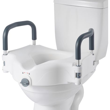 Mophorn Toilettensitzerhöhung mit gepolsterten Armlehnen, 136 kg Tragfähigkeit und 127 mm Höhenverstellung, ideal für ältere Menschen, Personen mit eingeschränkter Mobilität und Schwangere