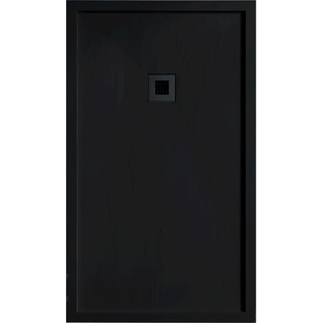 Receveur de douche 70 x 140 cm extra plat noir en résine minérale SARIN Couleur du receveur