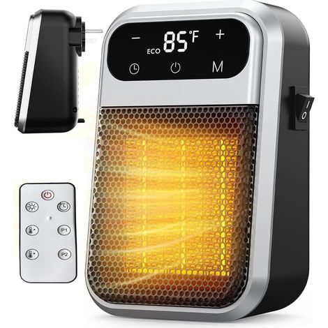 Chauffage soufflant avec télécommande, mini chauffage soufflant en céramique pour salle de bain, économique et silencieux (800 W) (1/5)