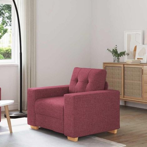Modernes Sofa 60 cm Stoff Weinrot mit Multiplex-Armlehnen (1/5)