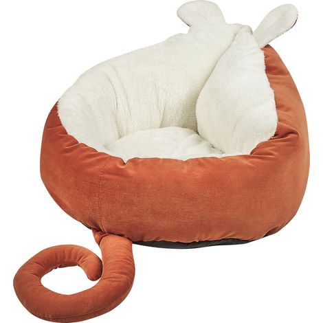 Cama para perro de terciopelo naranja 50 cm mascota gato forma de ratón Hassa