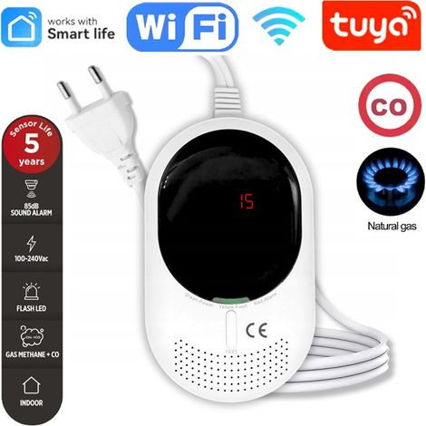 Tuya Rilevatore Combinato di Gas e Monossido di Carbonio Smart Wi-Fi
