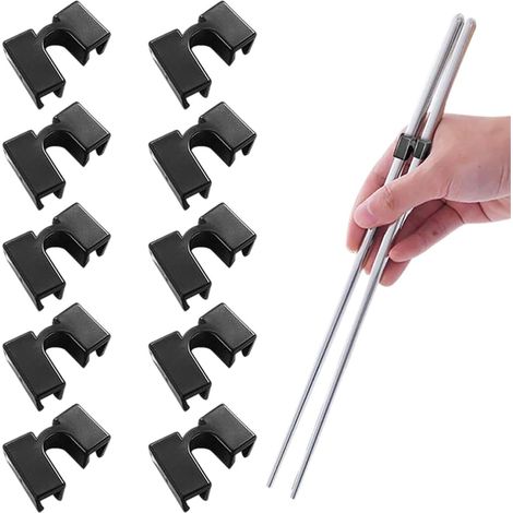 Chopstick Helper - Adjustable Chopstick Training Aid - For Adults and Children - Reusable Plastic - 10 Pcs