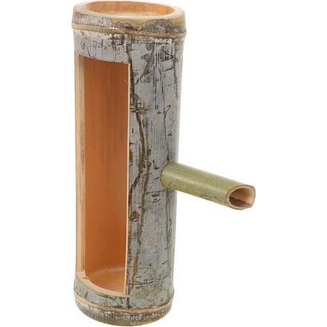 Fontaine à Eau en Bambou Naturel Artisanale 18-26 Cm, Cracheur D'étang pour Aquarium et Bassin, Décoration Zen pour Jardin et Intérieur, Accessoire Écologique et Décoratif
