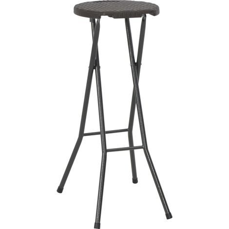 Tabouret de bar pliable lot de 2 PEHD et acier Aspect rotin