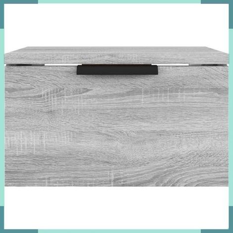 Table de chevet murale - 817089 - Sonoma gris - Bois d'ingénierie - 34 x 30 x 20 cm (1/5)