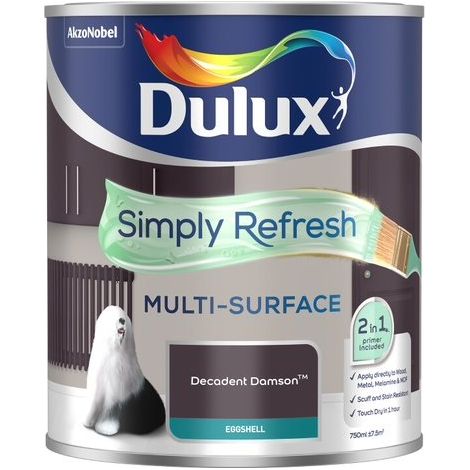 Dulux Simply Refresh Multi-Surface Eggshell Paint - Decadent Damson - 750ml
