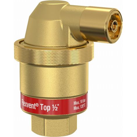 Flamco – Purgeur d'air automatique 1/2'' – Corps en laiton – Raccord fileté femelle – Pour installations jusqu'à 120°C et 10 bar (1/4)