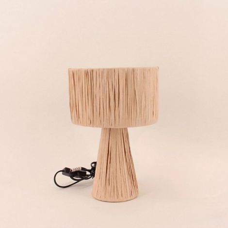 Lampe à poser en raphia 30cm (1/5)