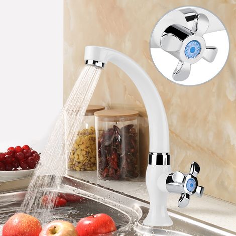 Robinet d'évier à froid unique en ABS, mitigeur lavabo salle de bain, accessoire G1/2, finition fleur, robinetterie cuisine et vasque. (1/5)