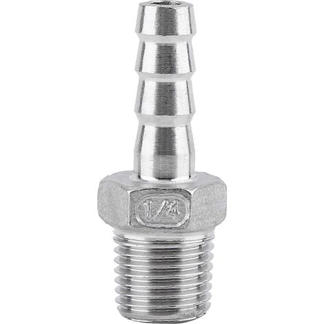 Robuster Edelstahl-Rohrverbinder mit Außengewinde, Schlauchanschluss, Kraftstoffanschluss (1/4" x 8 mm) (1/4)