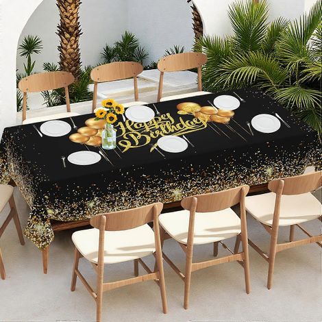 Nappe universelle quatre saisons épaisse, imperméable et antitache, motif anniversaire tendance, référence 5282, 152 x 305 cm. (1/3)
