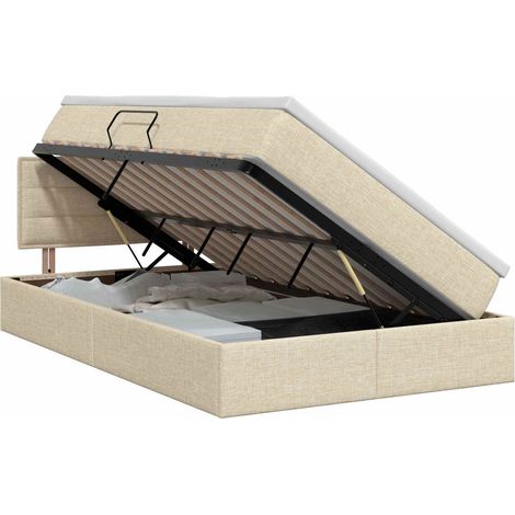 Maison Exclusive - Letto con contenitore e materasso Crema 120 x 200 cm Velluto (1/5)