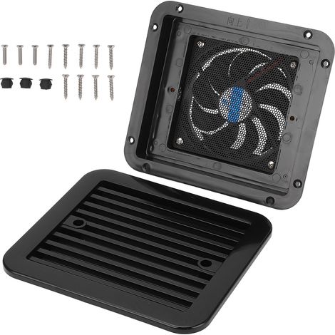 Ortviai Ventilateur d’Évacuation Latéral pour Camping-car 205 x 185 mm, 5 V, ABS Résistant aux Intempéries