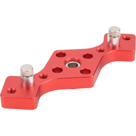 Gabarit de perçage vertical autocentrant pour tourillons, outil de positionnement et de fixation pour le travail du bois, rouge (1/5)