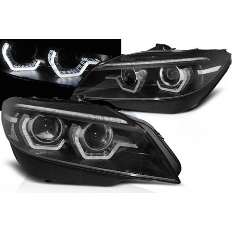 Paire feux phares BMW Z4 E89 de 2009 a 2013 DRL LED Seq Xenon Noir-31180711 (1/4)