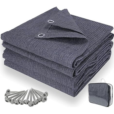 KOIUEYW Tapis D'auvent - Tapis de Camping D'extérieur – Tapis D'extérieur Résistant aux Intempéries, pour Camping-Car, Camping, Caravane, avec Sac de Transport et Clous de Fixation (1/5)