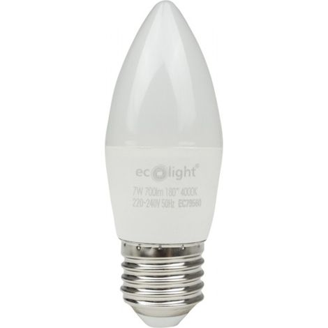 Ampoule LED anti-scint. flamme E27 7W 4000K 630lm Ecolight (1/5)