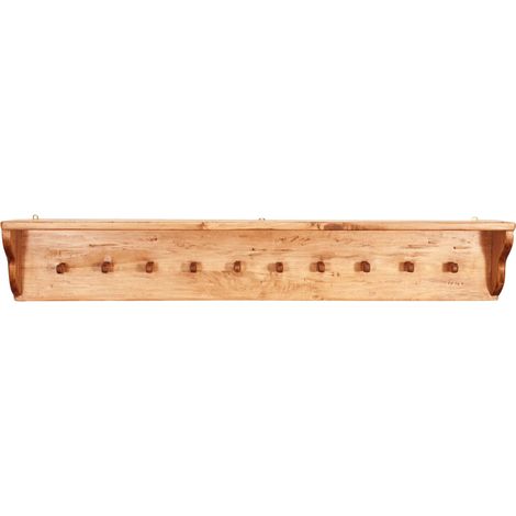 Attaccapanni Country a mensola in Legno massello di Tiglio Finitura Naturale 157x22x25h CM (1/5)