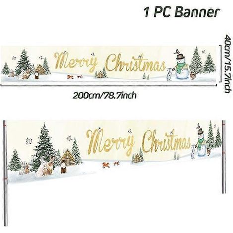 Bannière de Noël extérieure - Décoration de Noël pour la maison - Ornement de Noël - Cadeau de Bonne Année - Style 11 (1/5)