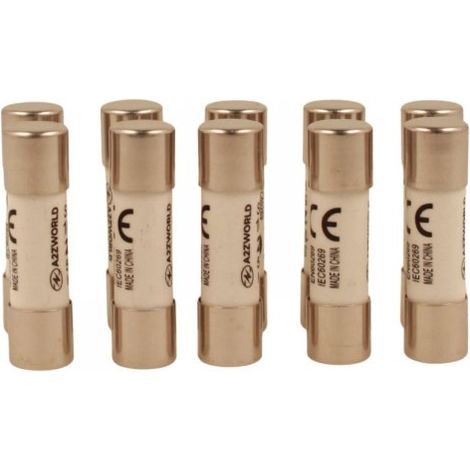 10 Pezzi Fusibili AC 500V AC D10X38mm 10A AC 500V IP20 IEC60269 STI-32D