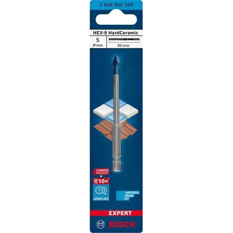 2608900589 - Punta X ceramiche dure HEX-9 , 5mm X 90mm , EXPERT for Hard Ceramic
