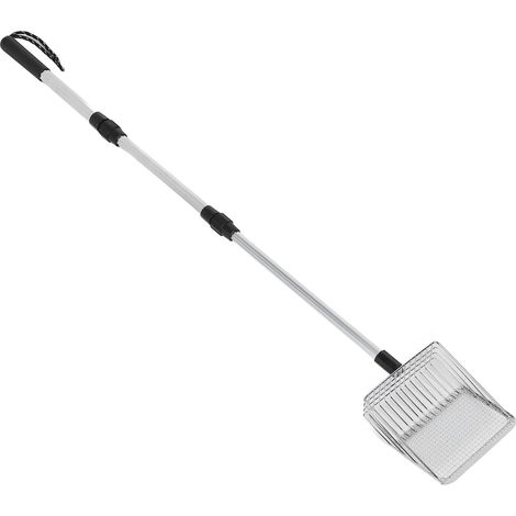 Pelle à excréments de poulet antiadhésive en acier inoxydable, pelle à tamis extensible à Long manche, accessoires de poulailler, outils de nettoyage (1/5)