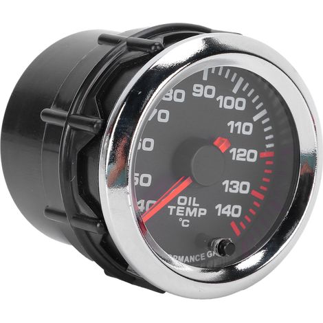 Jauge de température d'huile 52 mm/2,0 po, affichage 40-140 °C, rétroéclairage 7 couleurs, cadran noir pour voitures 12 V (1/5)