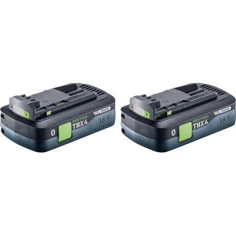 Festool Akku Set 2x BP 18 TBX 4 C-ASI Tabless Akkupack 18 V 4,0 Ah Li-Ion ( 2x 578745 ) Bluetooth mit Ladestandanzeige