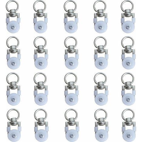 20 Rouleaux de Rail pour Rideaux Glissants – Poulies Silencieuses pour Double Rail Fenêtre – Compatible avec Systèmes de Stores Classiques (1/5)