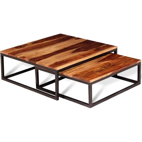 Maison Exclusive - 2-tlg. Satztisch-Set Massivholz Akazie (1/5)