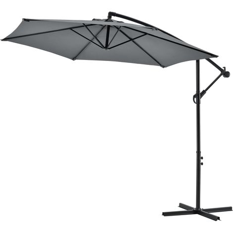 Ampelschirm Budva 270 cm Polyester Stahl Grau casa.pro