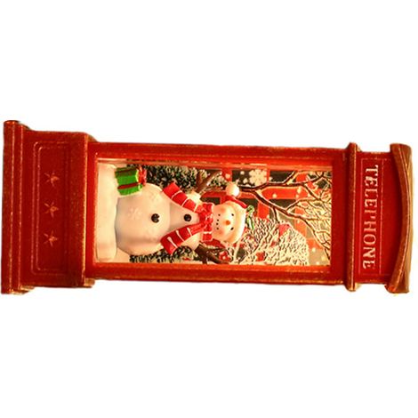 Boule à neige, lanterne, cabine téléphonique, décoration lumineuse de Noël pour bar, karaoké, bonhomme de neige (1/5)